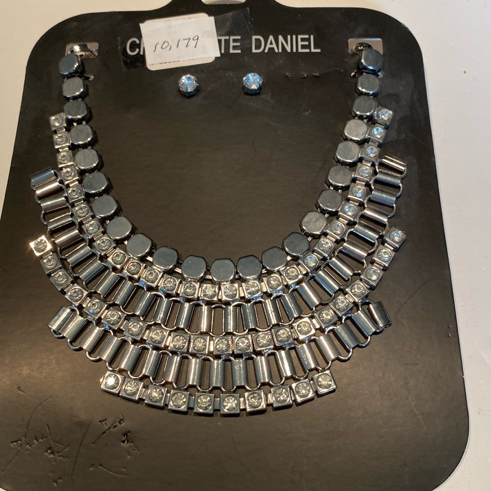 NWT Vintage Charlotte Daniel Silvertone Cleopatra Choker Necklace
